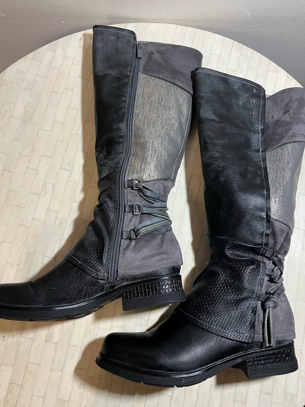 Patrizia by SpringStep Maxie Dark Gray Over the Knee Boots size 40